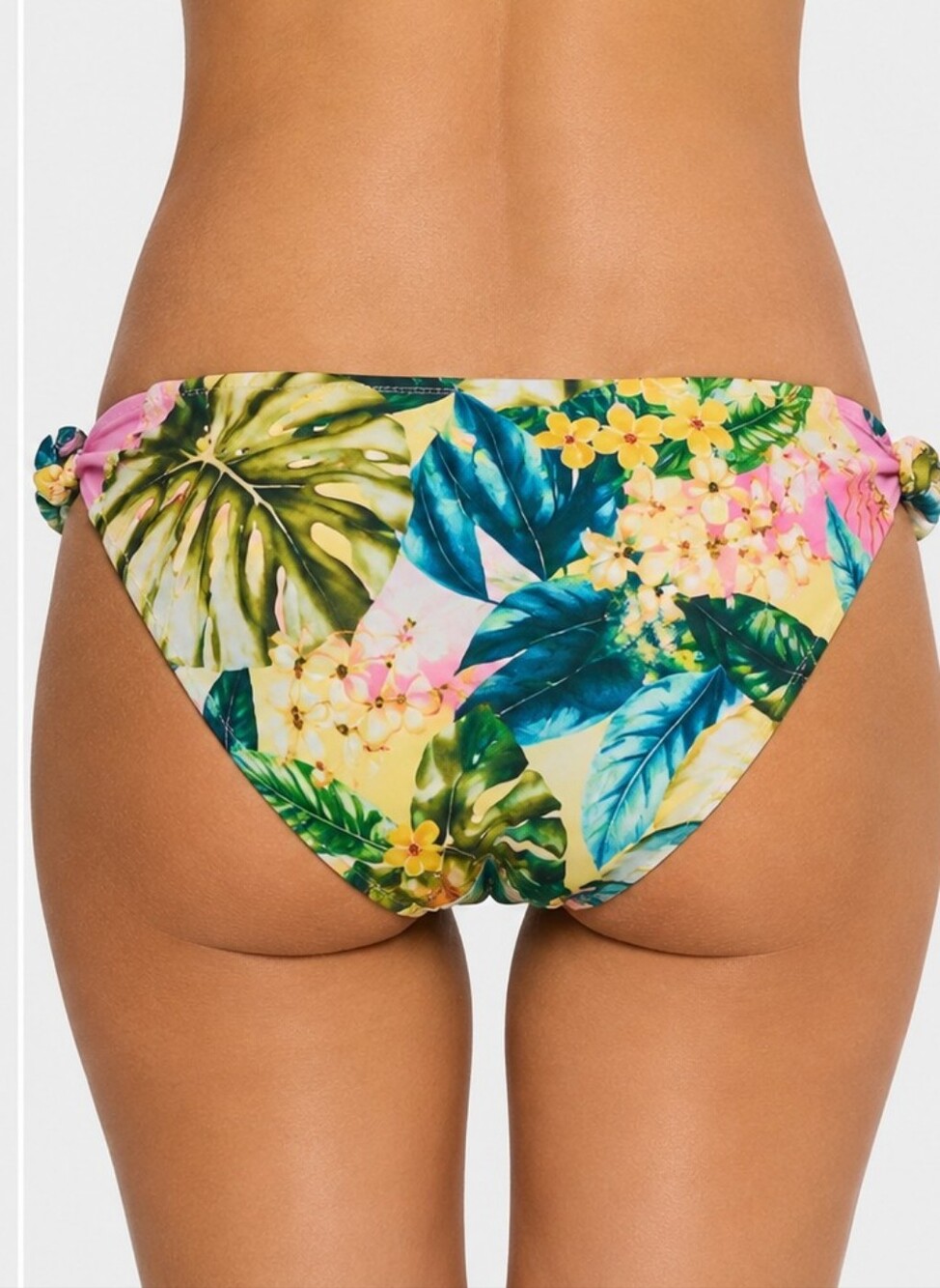 Tropical Floral Bikini Bottom - Pink & Green